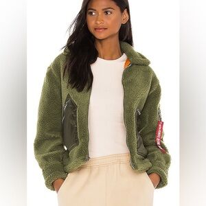 Alpha Industries Olive Green Sherpa Utility Jacket size M